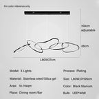 Luxury Steel Pendant Chandelier Dimmable LED Luminarias