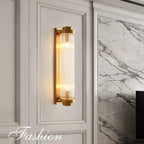 Golden Crystal Wall Lamp: Elegant LED Sconce for Bedroom, Living Room, Bathroom