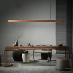 Black Walnut Dining Pendant Light: Simple Log Strip Design for Dining Room, Office