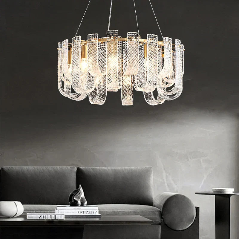 Dimmable LED Copper Ceiling Chandelier for Luxurious Living Room Lighting