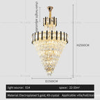 Crystal Chandelier Light: Villa Living Room Luxury Loft Spiral Staircase Long Chandelier