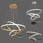 Luminous Circle Pendant Chandelier - Modern LED Lighting Fixture, 4 Colors