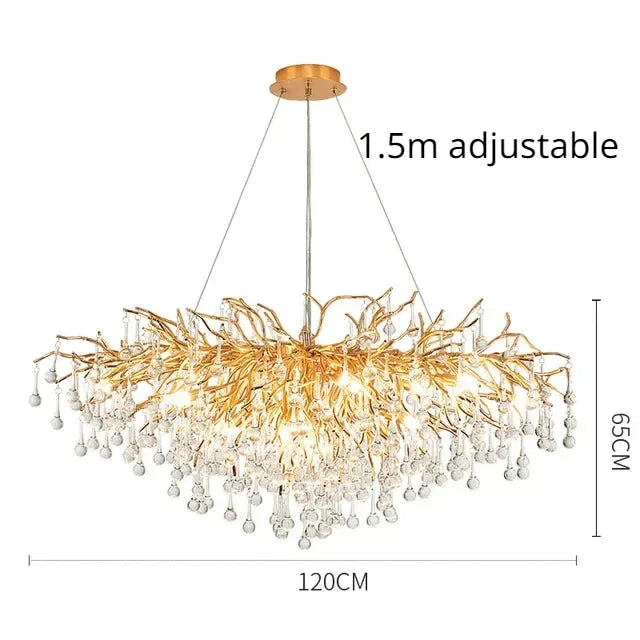 Crystal Dendritic Chandelier: Modern Luxe for Living Room, Dining Room, Bedroom, Hotel Lobby