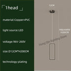 Copper Square Pendant Chandelier with LED Lighting