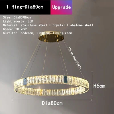 Crystal LED Chandelier for Kitchen Dining Room Duplex Villa Lighting Fixtures