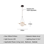 Nordic Globe Acrylic LED Chandelier Room Decor BED Lights