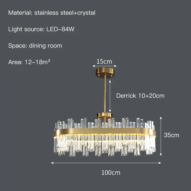 Crystal Ceiling Chandelier: Nordic Light Luxury Round Villa Pendant for Living & Dining Rooms