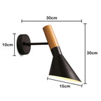 Nordic Wooden Wall Lamp Bedside Light for Bedroom Living Room E27 Macaroon Style