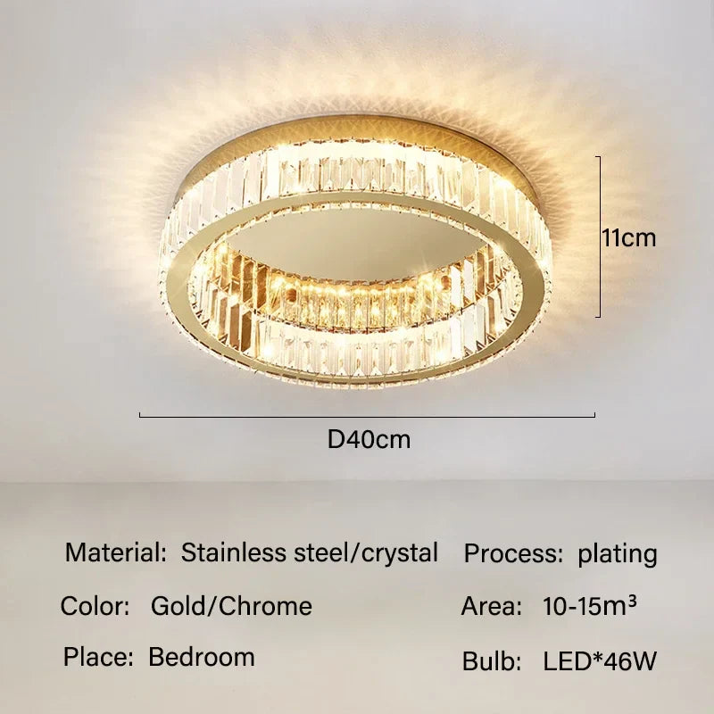 Crystal LED Ceiling Chandelier for Home Living Room Bedroom Lighting