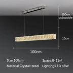 Crystal Chandelier LED Golden Modern Luxury Ceiling Home Interior Shop