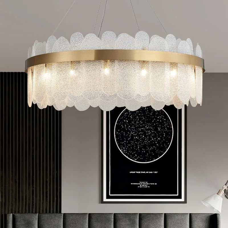 Nordic Glass LED Chandelier for Living Spaces, Hotels, and Restaurants
