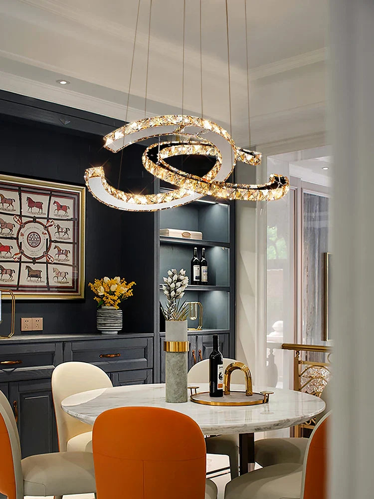Modern LED Crystal Chandelier for Living Room, Restaurant - Creative Pendant Light