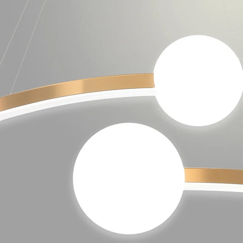 Gold Nordic Ring LED Ceiling Chandelier for Dining Room Pendant Lighting