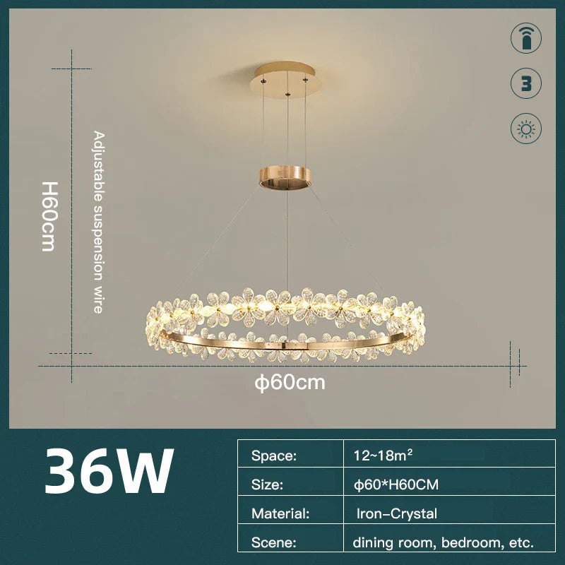 Crystal LED Chandelier for Home Decor & Luxury Lighting