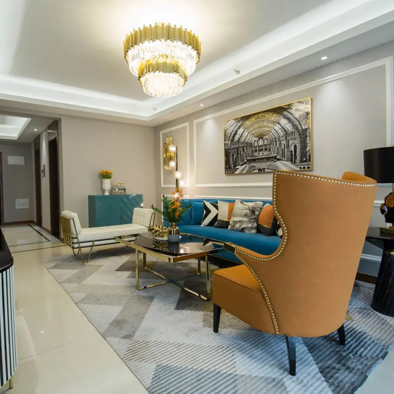 Crystal Chandelier: Elegant Villa Pendant Lights for Living Room and Bedroom