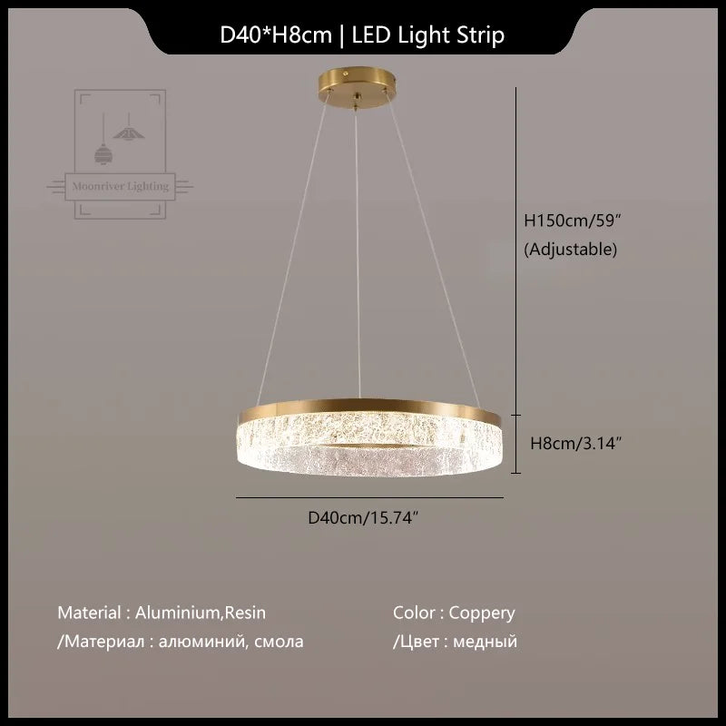 Crystal Chandelier Circular Pendant Light for Modern French Style Dining-Table Decor