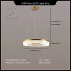 Crystal Chandelier Circular Pendant Light for Modern French Style Dining-Table Decor