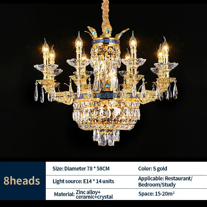Luxury Villa Crystal Chandelier for Living Room, Dining Room, Bedroom