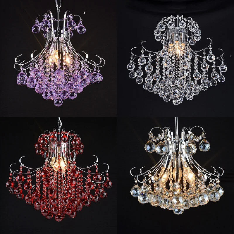 Modern Crystal Chandelier | Colourful Indoor Living Room Light Fixture