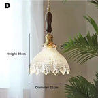 Nordic Wooden Glass Pendant Chandelier for Bedroom Living Dining Room