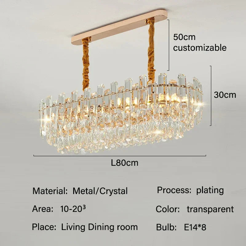 Crystal Pendant Chandelier: Elegant LED Lighting for Home Decor