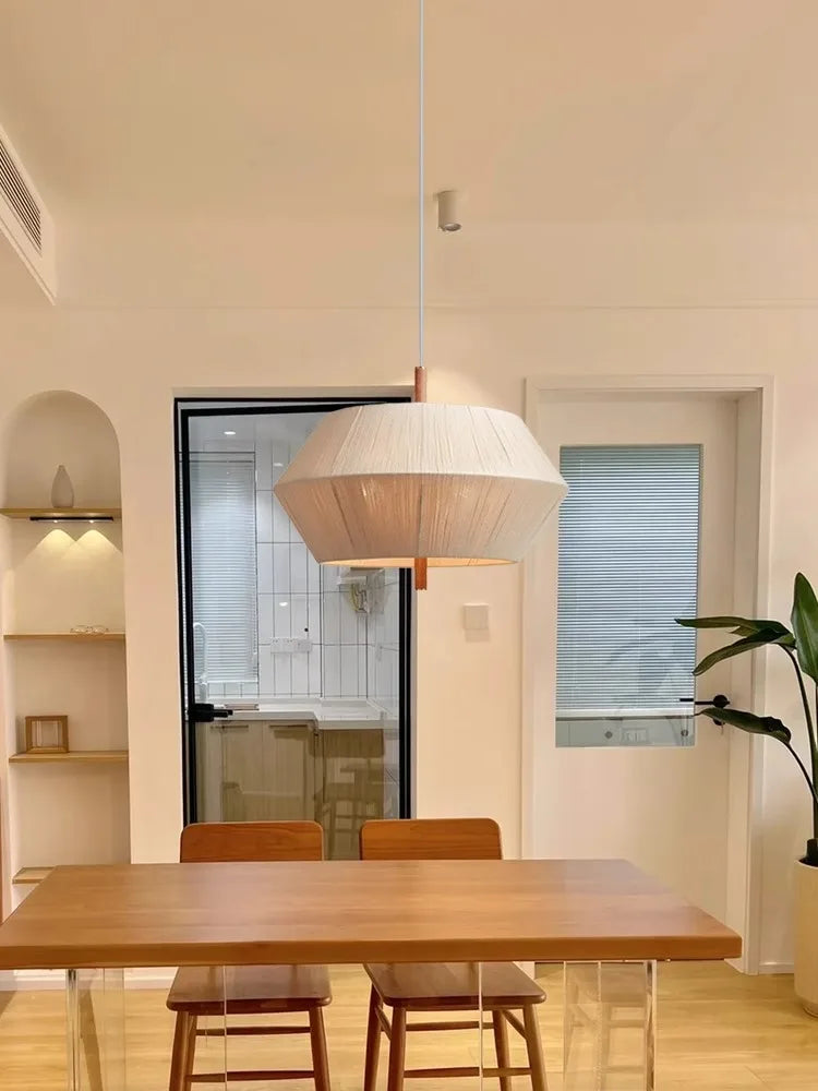 Wabi Sabi Cotton Thread Pendant Lights for Home Dining Room Decor