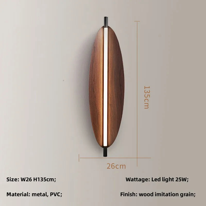 Wood Grain LED Wall Lamp: Minimalist Wabi Sabi Style Nordic Fixtures