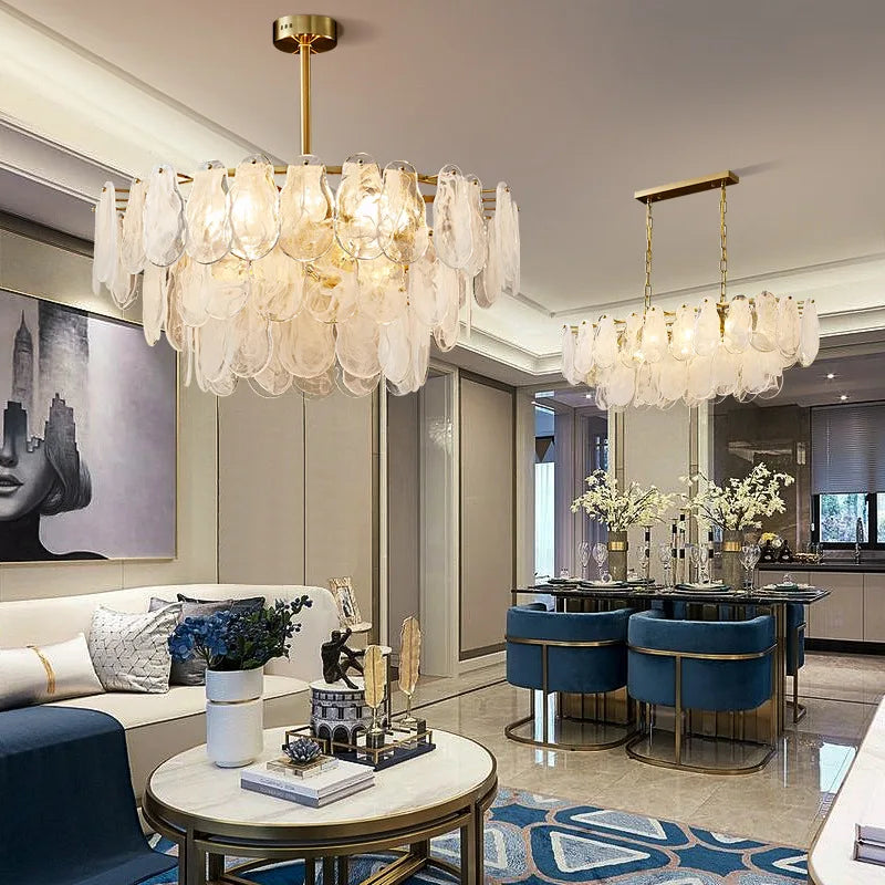 Modern Frosted Glass Ceiling Chandelier Pendant Lamp for Living Room Home Decor