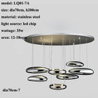 Water Drop Chrome LED Chandelier for Bedroom and Dining Room