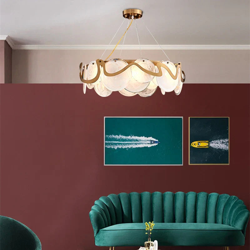 Nordic Light Luxury Smoke Grey Glass Chandelier for Bedroom and Dining Room