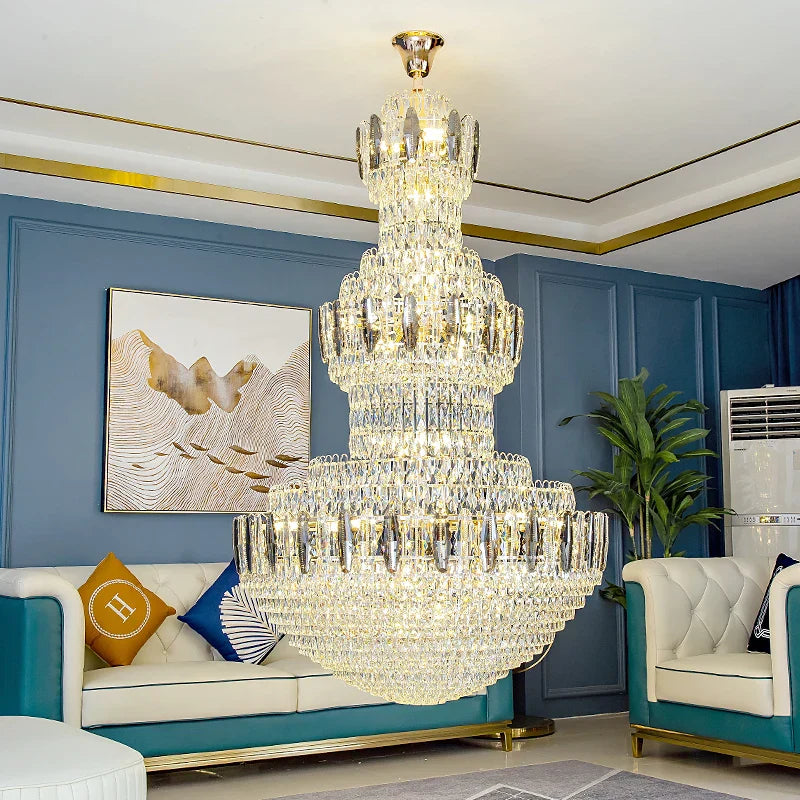 Light Luxury Crystal Chandelier: Postmodern Elegance for Hotels, Villas, and Duplexes