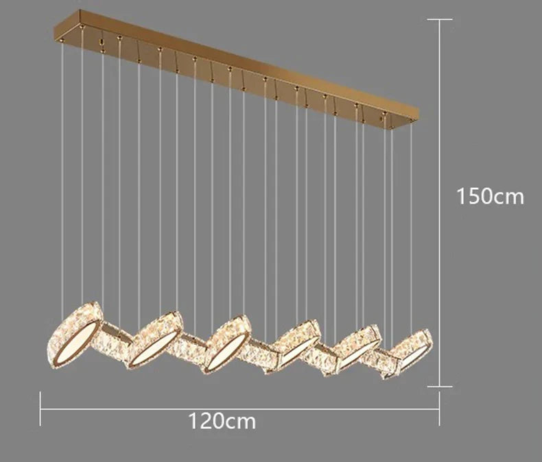 Crystal Chandelier Stair Pendant Lamp Living Room Interior Lighting