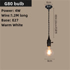 Art Deco Pendant Light with Switch - LED Bulb & Elegant Design for Indoor Decor