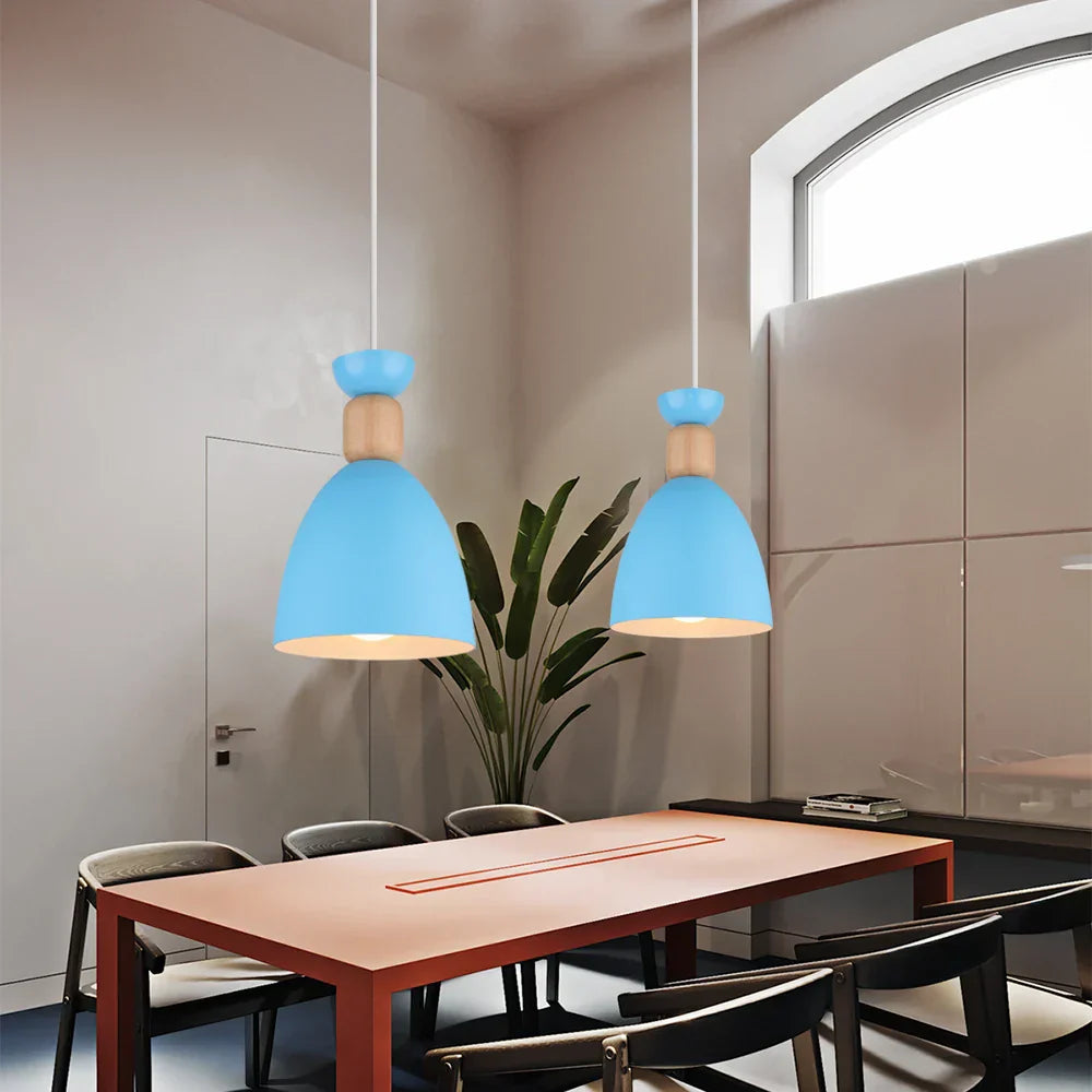 Blue Nordic Pendant Lights E27 Modern Hanging Lamps for Living Dining Kitchen