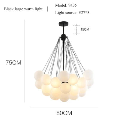 Modern Glass Ball Chandelier LED Pendant Light for Dining Living Room