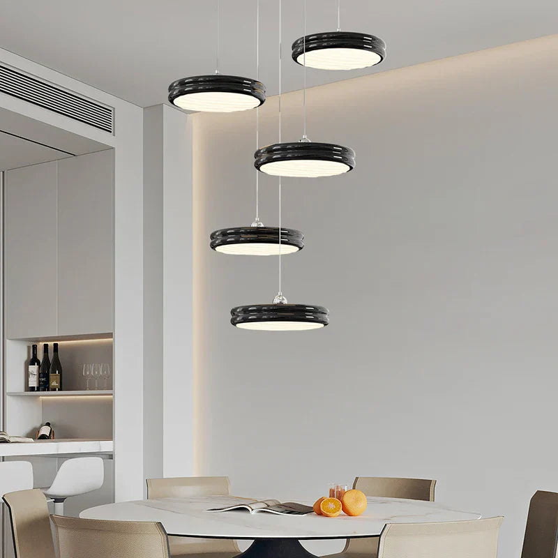 Circular Modern Chandelier Pendant Light Dimmable Indoor Lamp for Dining & Kitchen Island