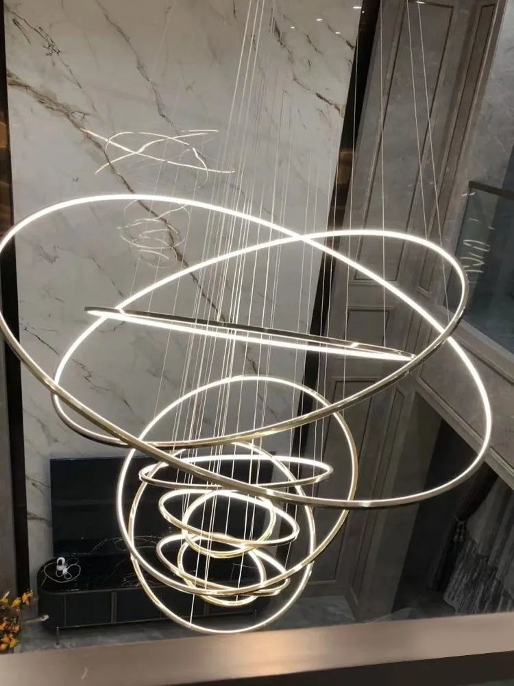 Stainless Steel Ring Pendant Light Modern Minimalist Chandelier