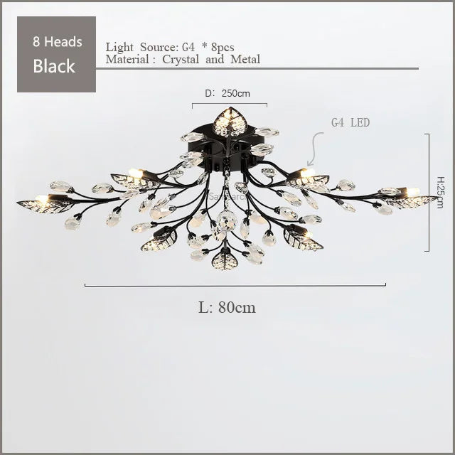 Crystal Ceiling Chandelier LED Fixture Lights for Living Room Bedroom by Samsarah Lighting