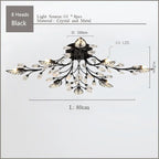 Crystal Ceiling Chandelier LED Fixture Lights for Living Room Bedroom by Samsarah Lighting