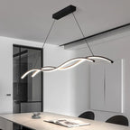 Wave LED Pendant Lights: Modern Chandeliers for Dining Room, Bar, and Home Decor