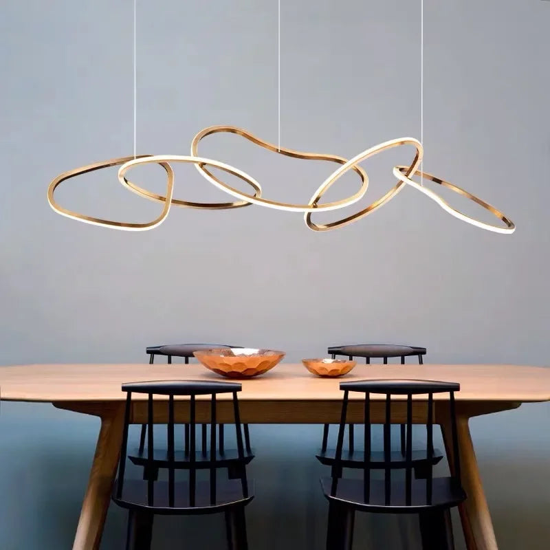 Rose Gold Maillon Pendant Light for Minimalist Dining Room Décor