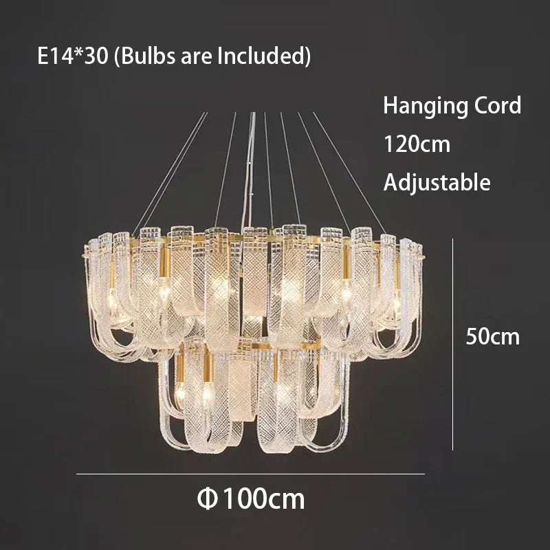 Dimmable LED Copper Ceiling Chandelier for Luxurious Living Room Lighting