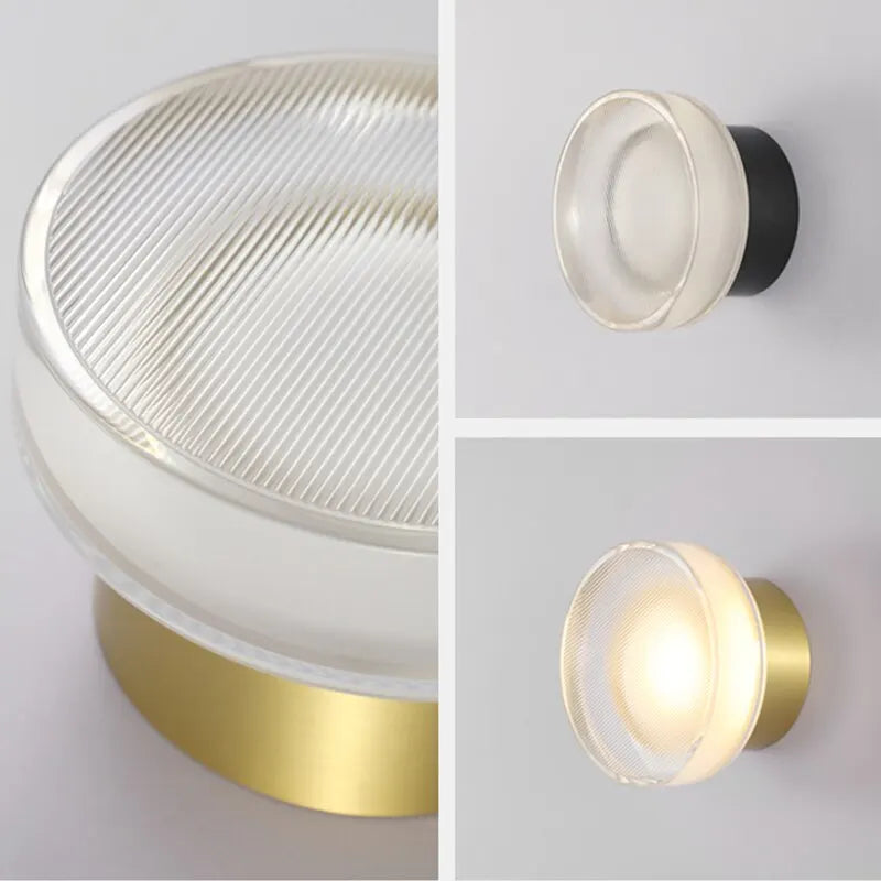 Elegant Glass LED Wall Sconce for Luxury Lighting in Bedroom and Aisle