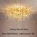 Luxury Crystal Ceiling Chandelier for Modern Living, Dining, Bedroom, and Hotel Hall Decor