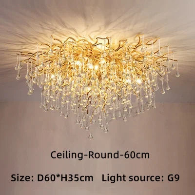 Luxury Crystal Ceiling Chandelier for Modern Living, Dining, Bedroom, and Hotel Hall Decor