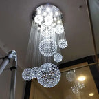 Crystal Ball LED Chandelier: Modern Luxury Pendant Lighting for Living Room