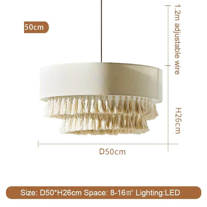 Wabi Sabi Fabric Ceiling Chandelier for Home Decor and Lighting Fixtures