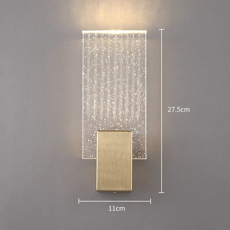 Crystal Gold LED Wall Sconce for Bedroom Living Room Home Decoration