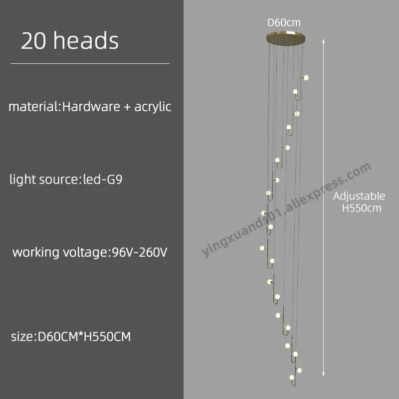Modern Revolving LED Ceiling Chandelier | Creative Hanging Pendant | Stylish Ceiling Lighting