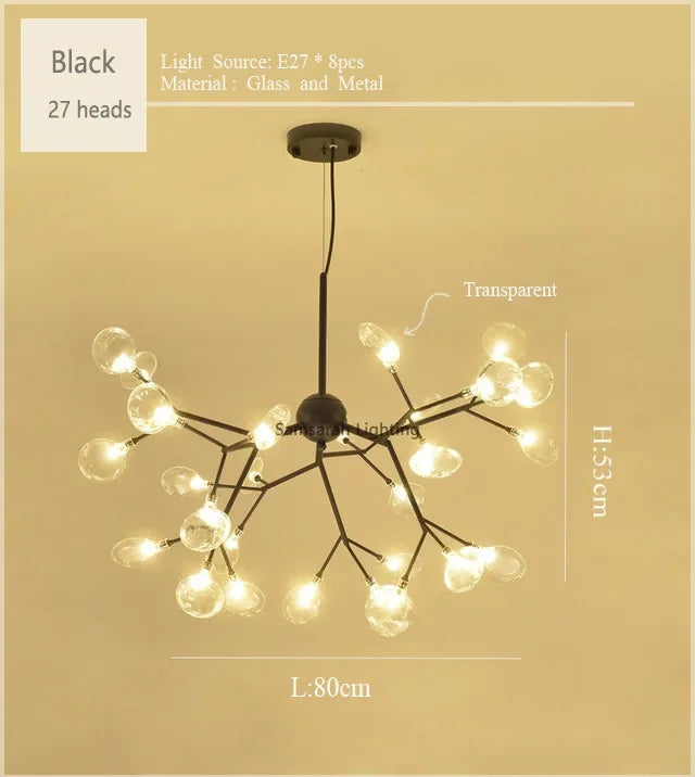 2024 Nordic Firefly LED Chandelier - Ideal for Living Room, Bedroom, Dining Room